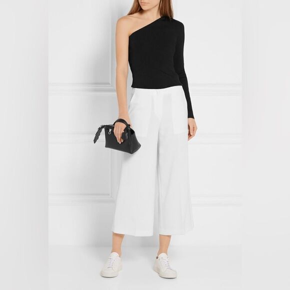 Theory Lefft Matte One-Shoulder Top Black Small - Picture 2 of 8